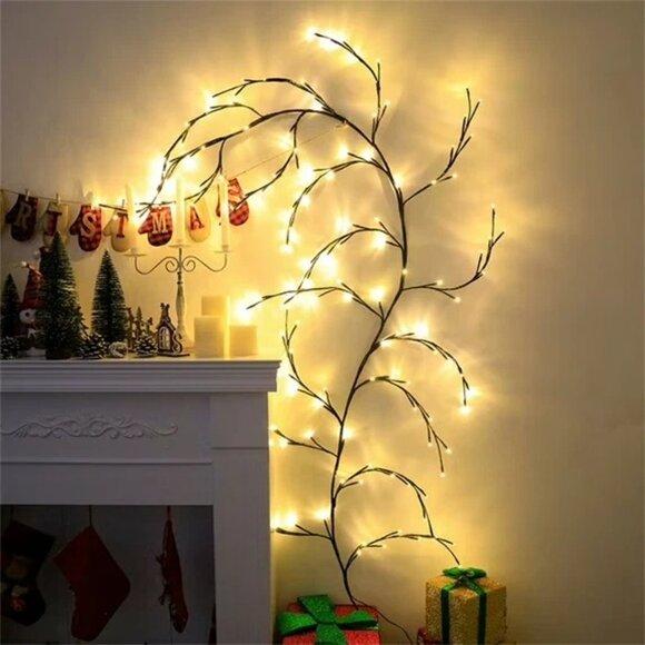 144 LED Willow Vine String Lights Flexible Garland - Christmas/Wedding, White - Picture 2 of 5